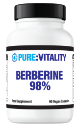 Pure Vitality Berberine HCL 98% - 90 x 500mg Vegan Capsules