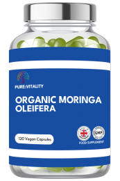 Pure:Vitality Organic Pure Moringa Leaf - 120 Vegan Capsules